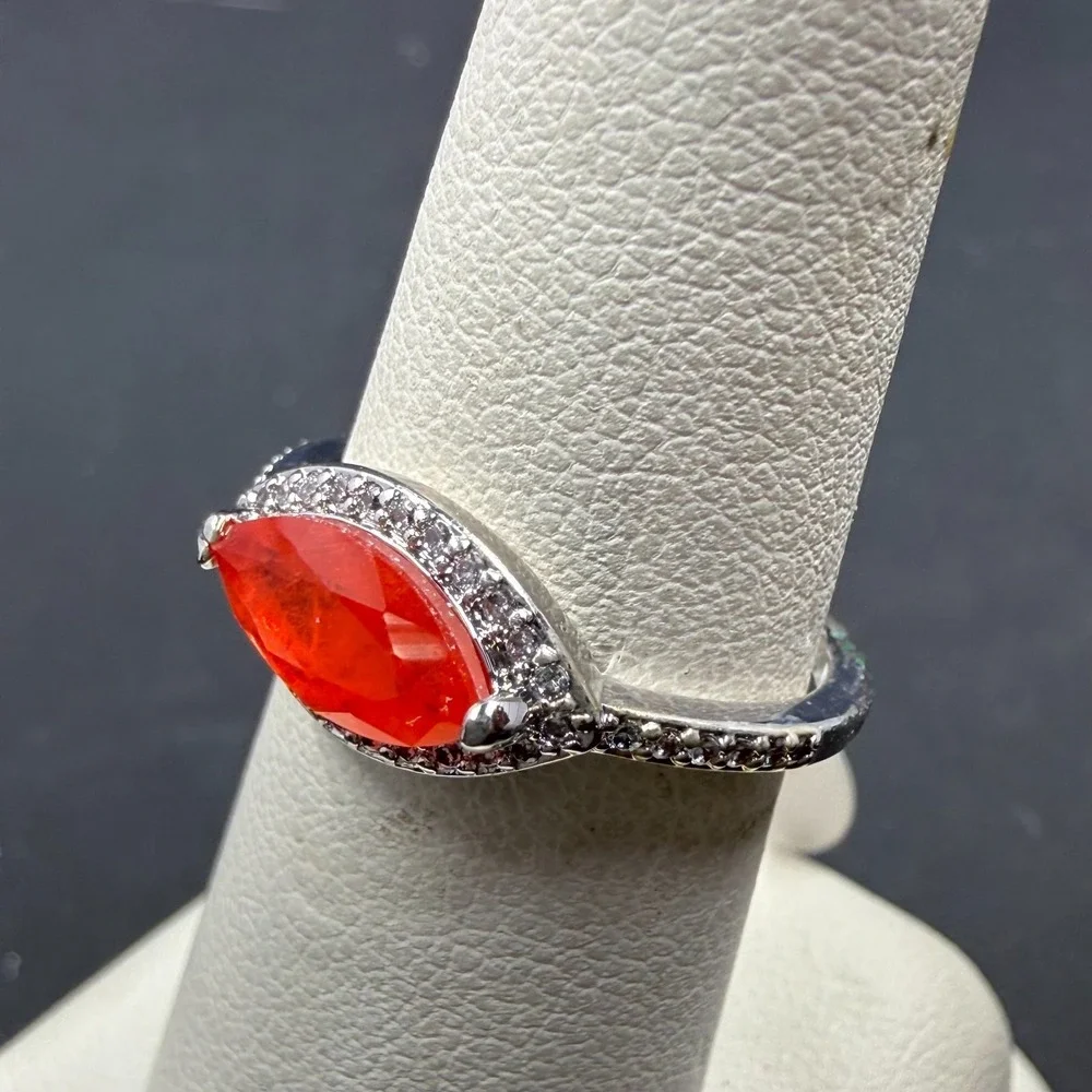 Bomb Party Fancy in Love Size 6 Ring Lab Camelian Fused With Quartz RBP6125